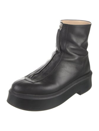 The Row Leather Combat Boots