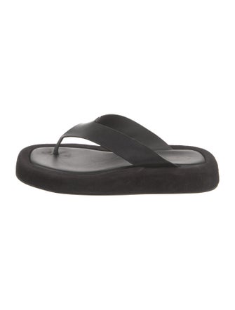 The Row Ginza Suede Flip Flops