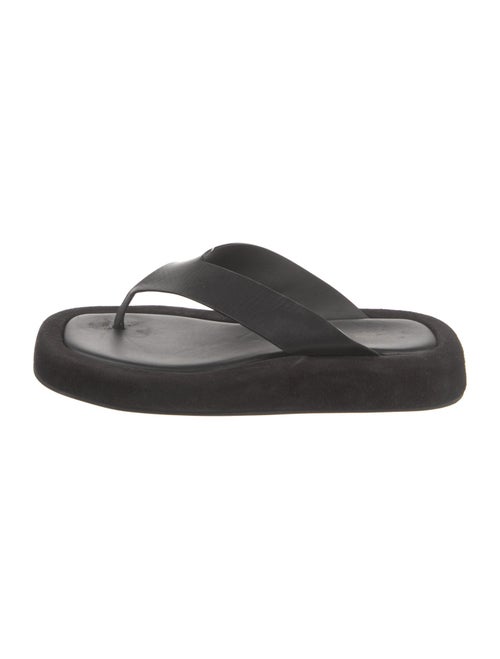 The Row Ginza Suede Flip Flops