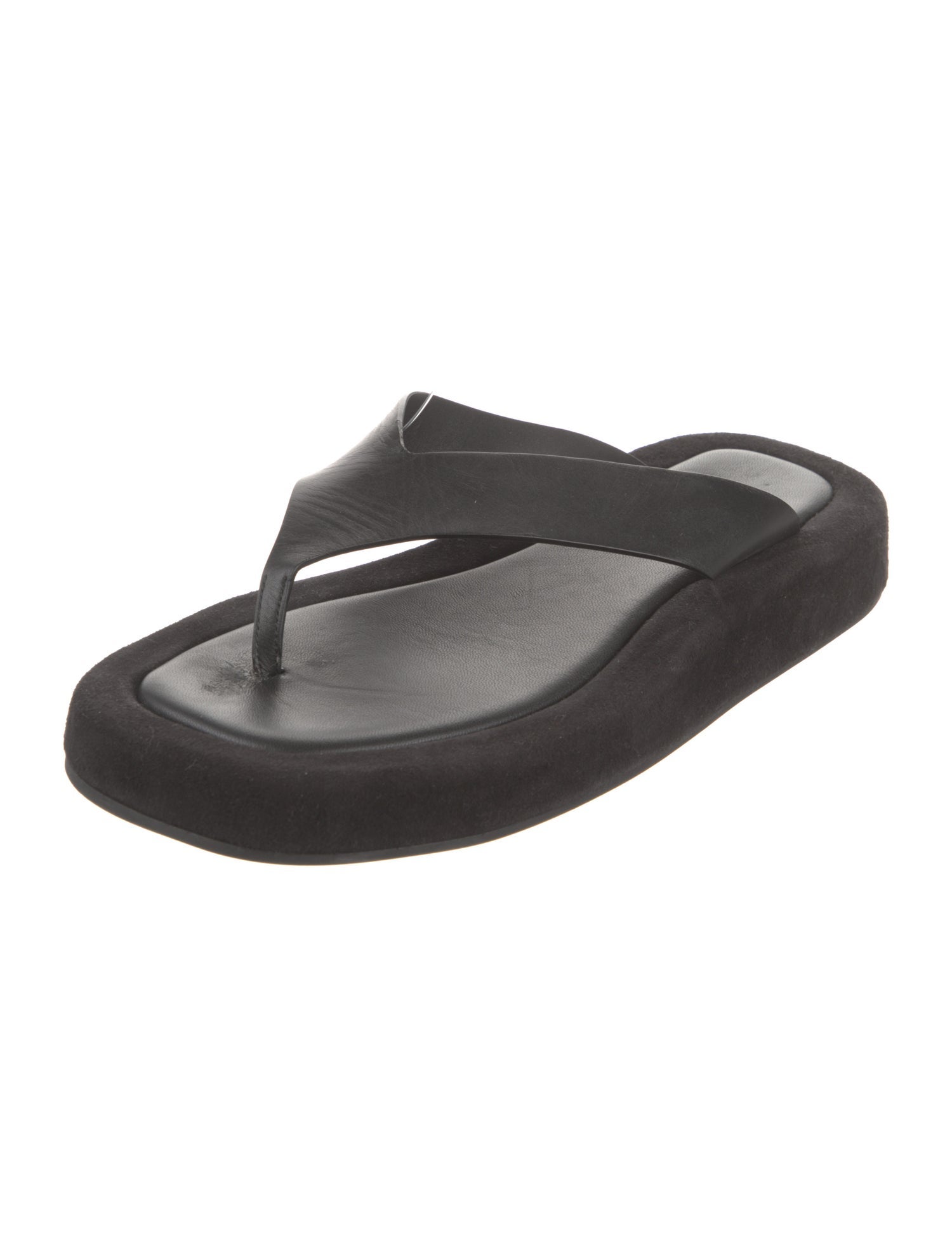 The Row Ginza Suede Flip Flops