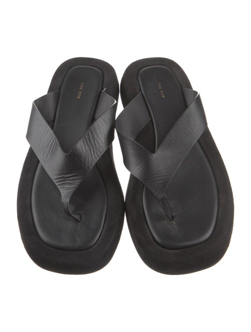 The Row Ginza Suede Flip Flops
