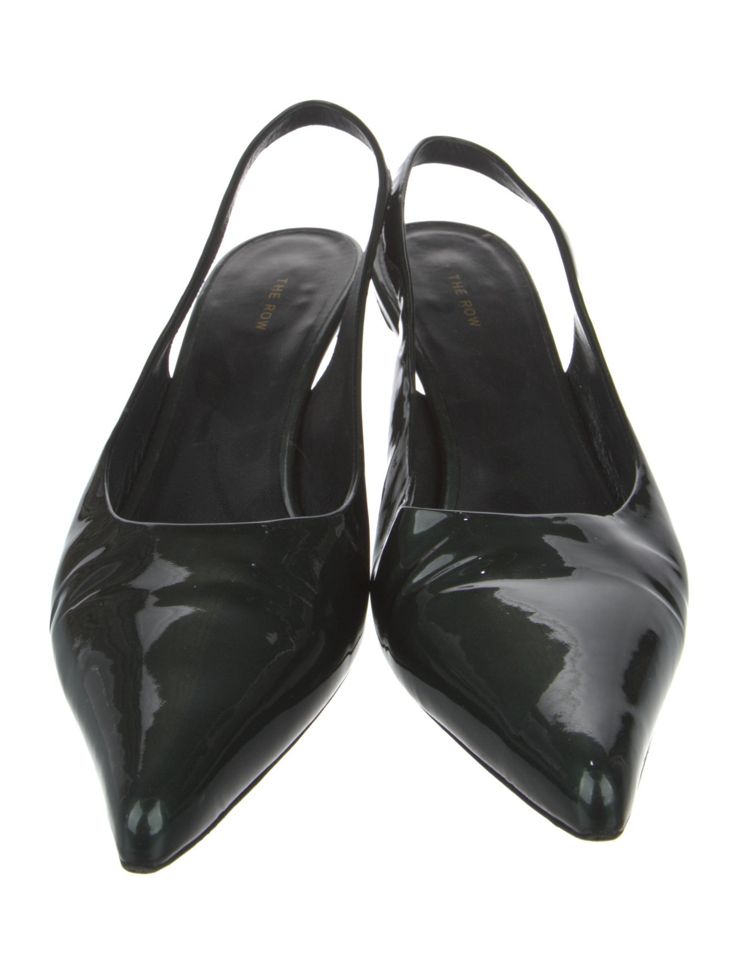 The Row Slingback Patent Leather Slingback Pumps