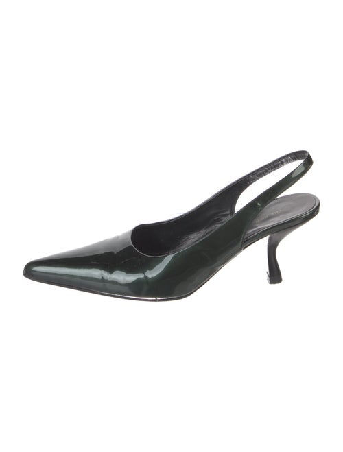 The Row Patent Leather Slingback Pumps