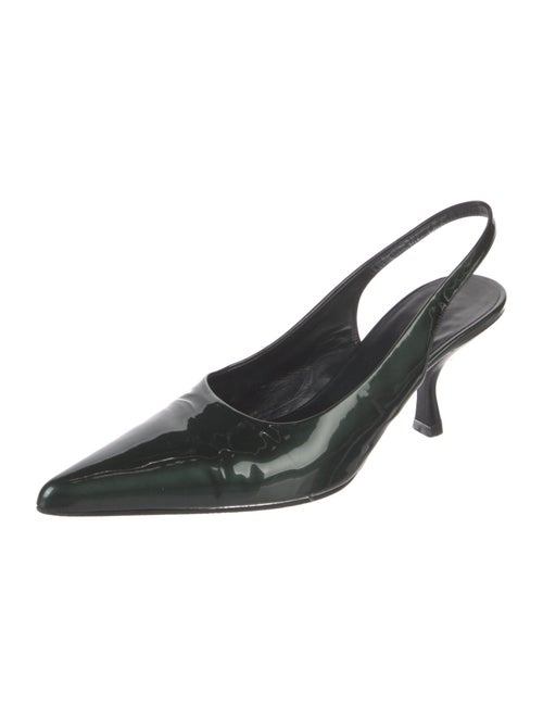 The Row Patent Leather Slingback Pumps