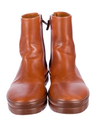 The Row Leather Combat Boots