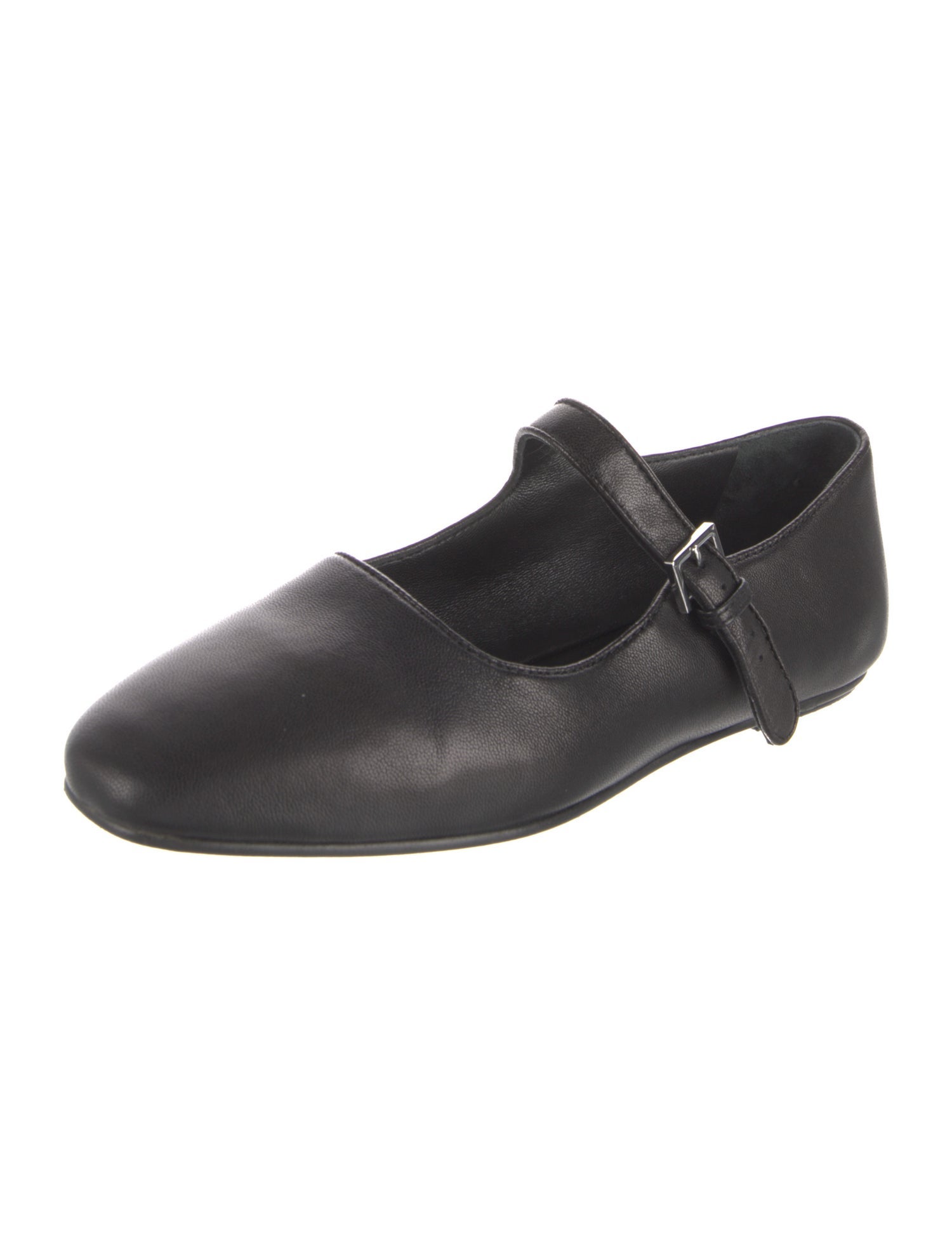 The Row Leather Mary Jane Flats