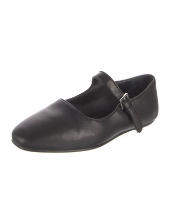 The Row Leather Mary Jane Flats