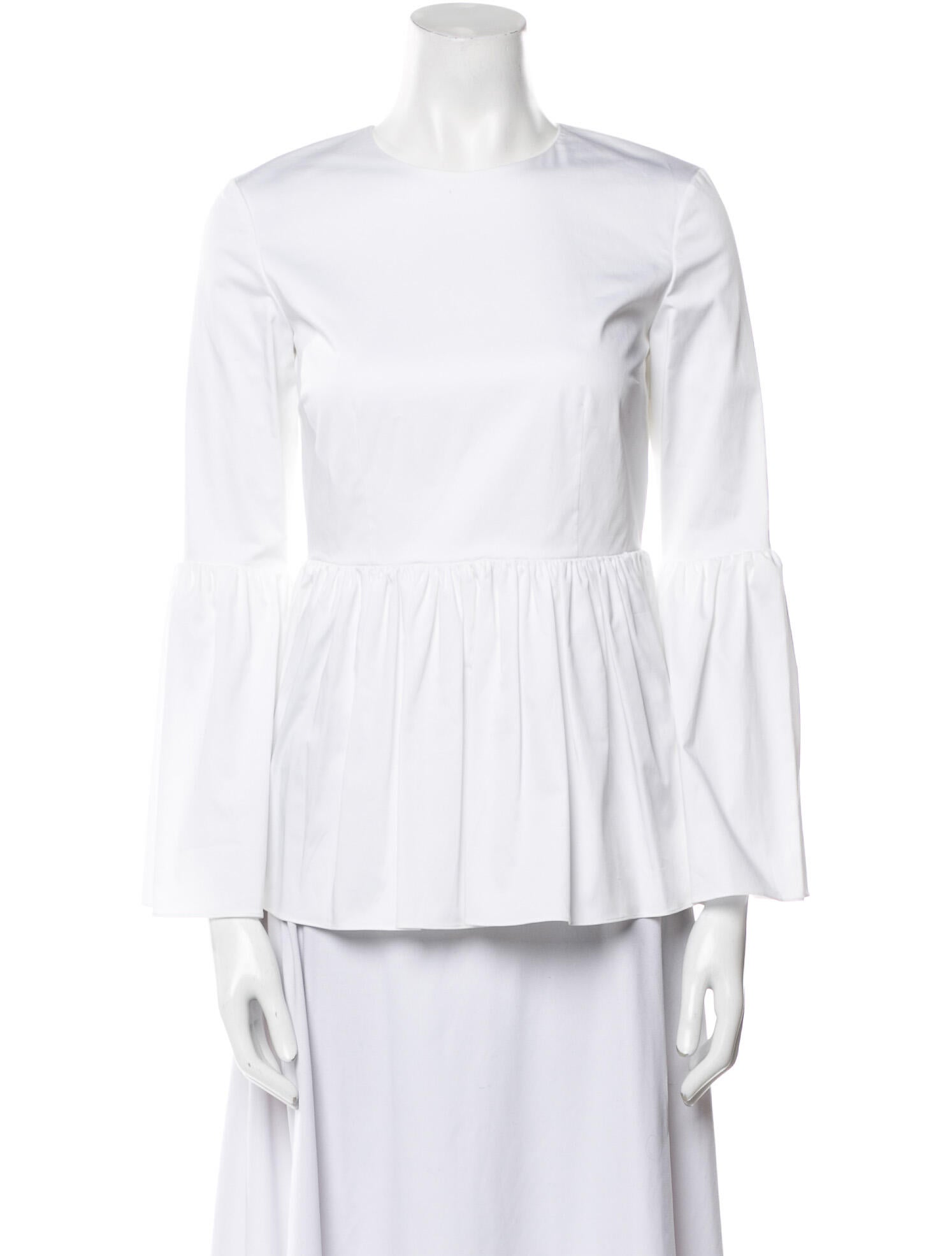 The Row Crew Neck Three-Quarter Sleeve Blouse