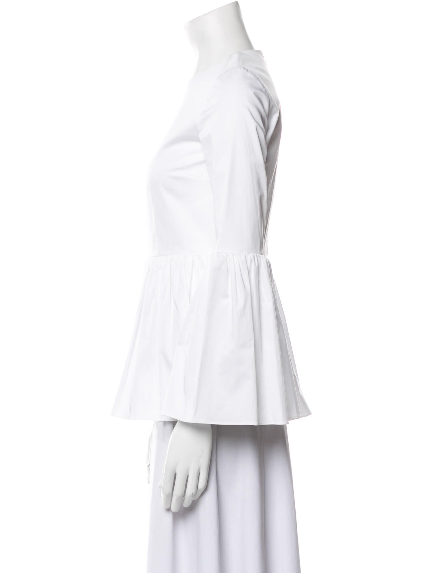 The Row Crew Neck Three-Quarter Sleeve Blouse