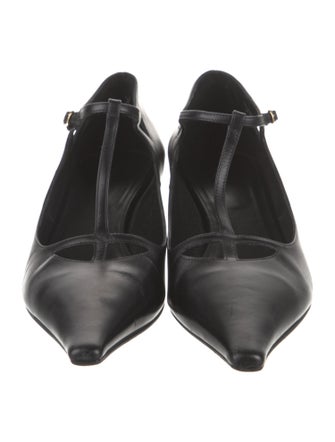 The Row Leather T-Strap Pumps