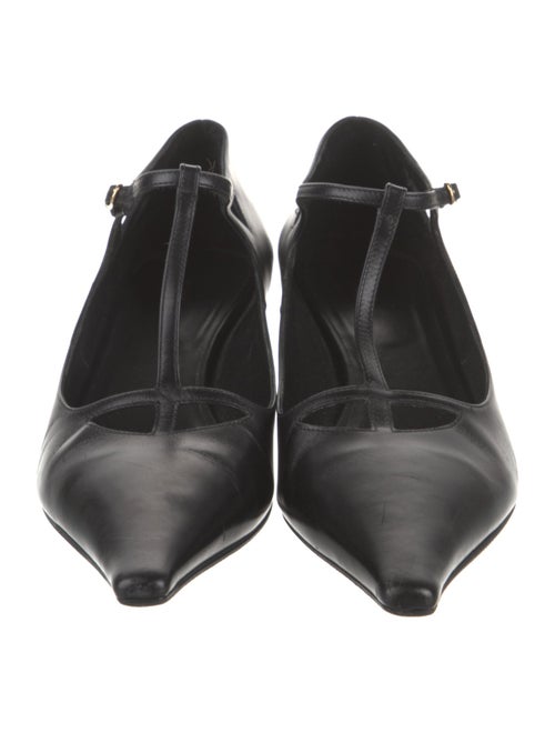The Row Leather T-Strap Pumps