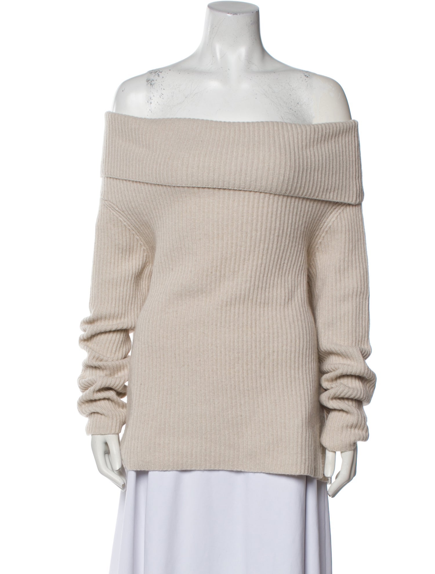 The Row Cashmere Off-The-Shoulder Sweater