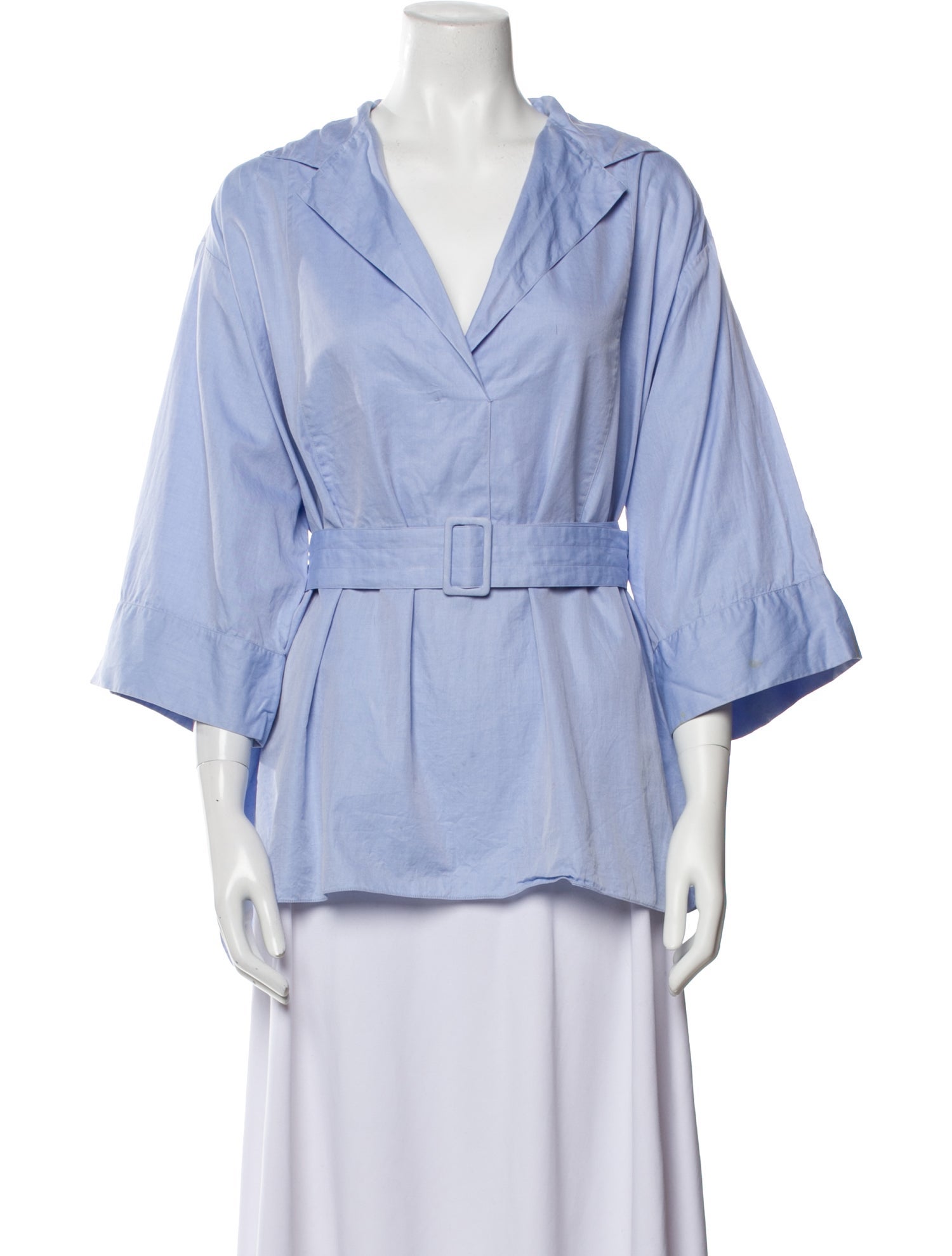 The Row V-Neck Three-Quarter Sleeve Blouse