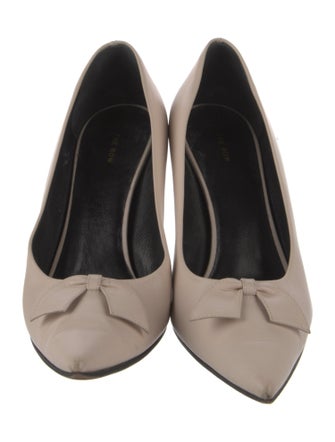 The Row Leather Bow Accents Pumps