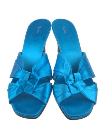 The Row Soft Knot Satin Slides