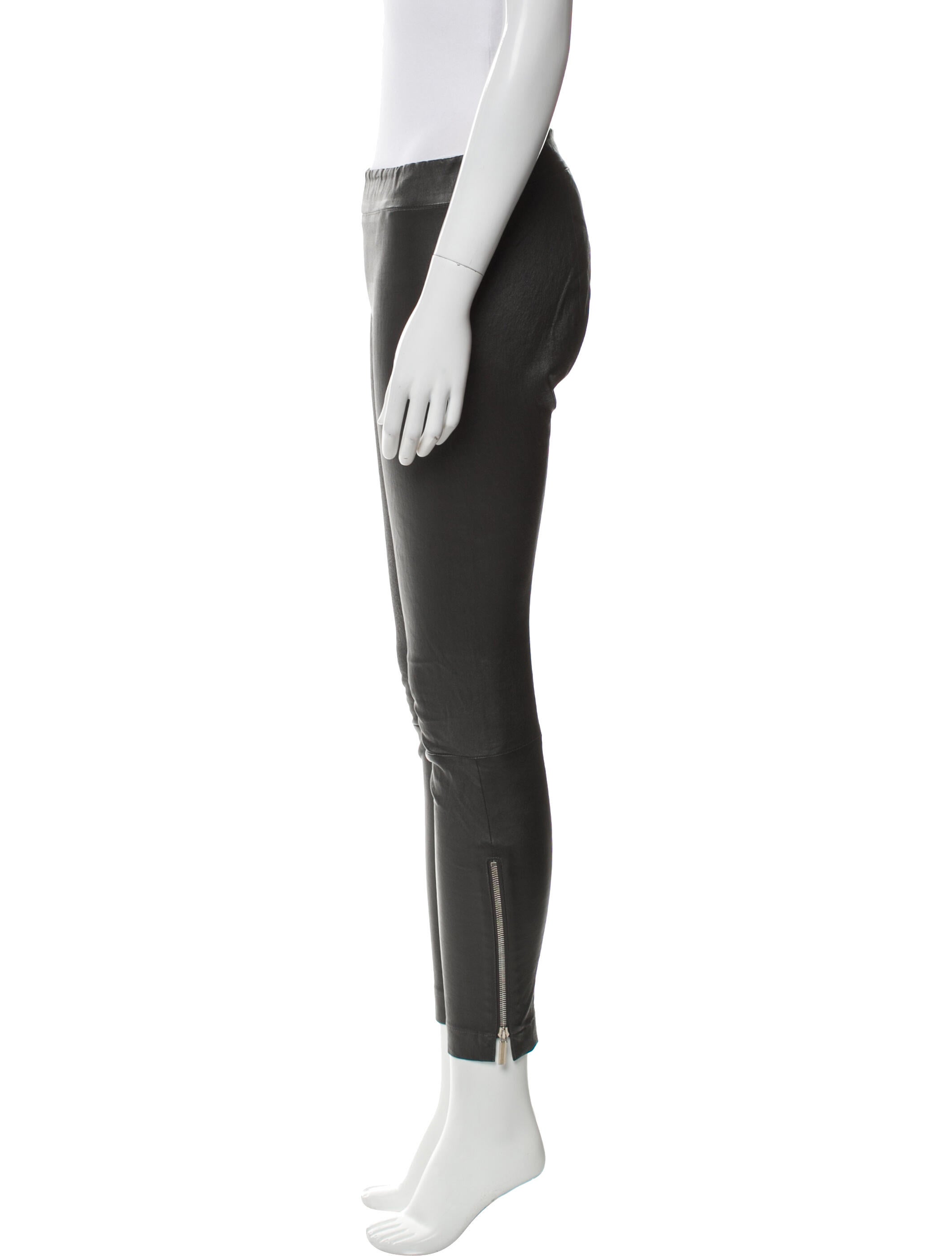 The Row Leather Straight Leg Pants