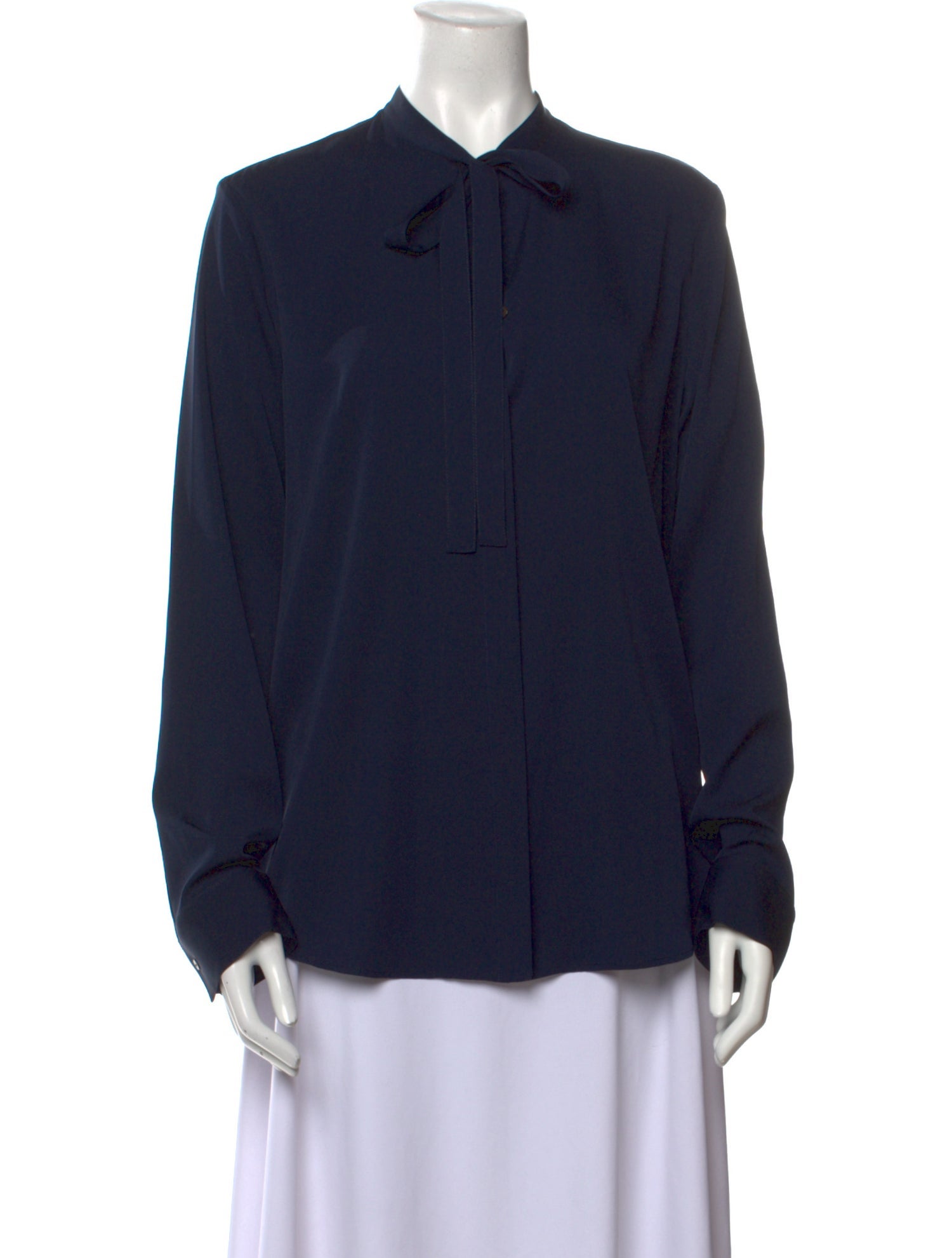 The Row Silk Long Sleeve Button-Up Top