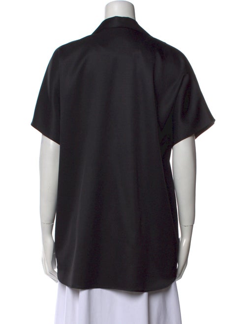 The Row Silk Short Sleeve Button-Up Top