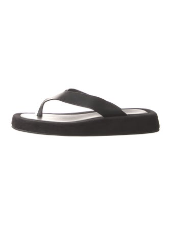 The Row Ginza Leather Flip Flops
