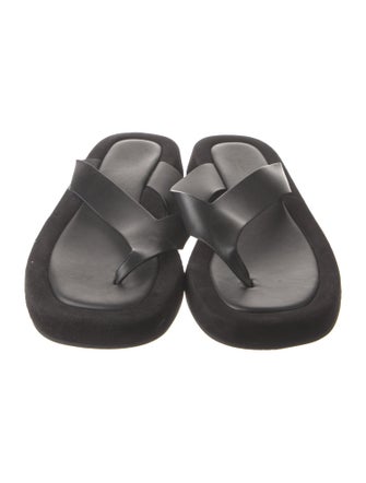 The Row Ginza Leather Flip Flops