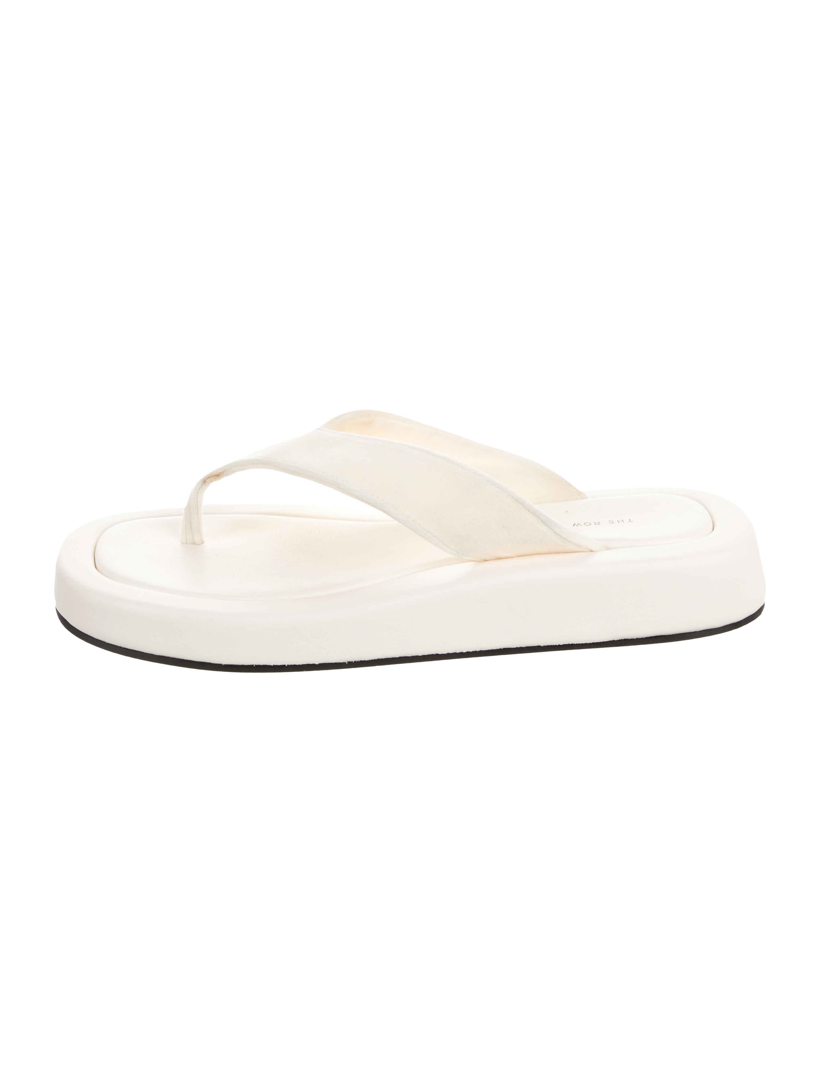The Row Ginza Velvet Flip Flops