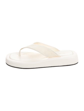 The Row Ginza Velvet Flip Flops