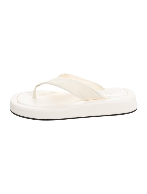 The Row Ginza Velvet Flip Flops