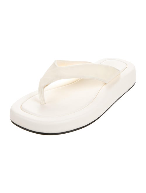 The Row Ginza Velvet Flip Flops