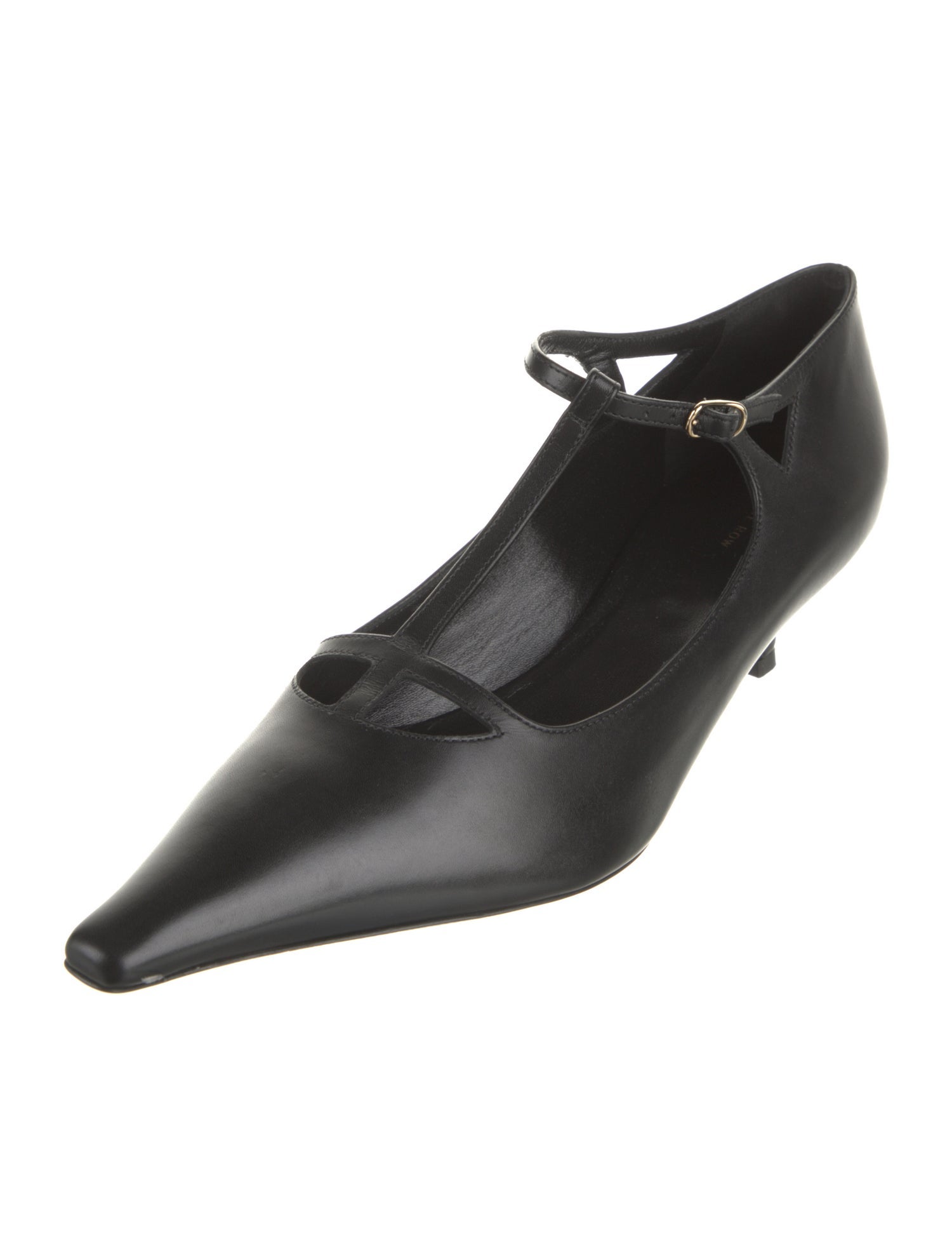 The Row Leather T-Strap Pumps