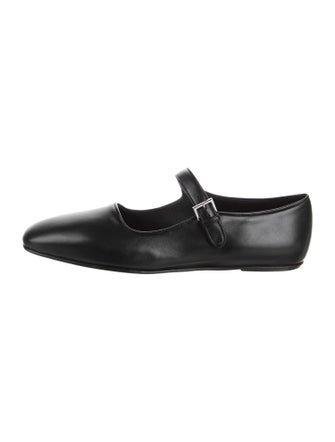 The Row Ava Leather Mary Jane Flats