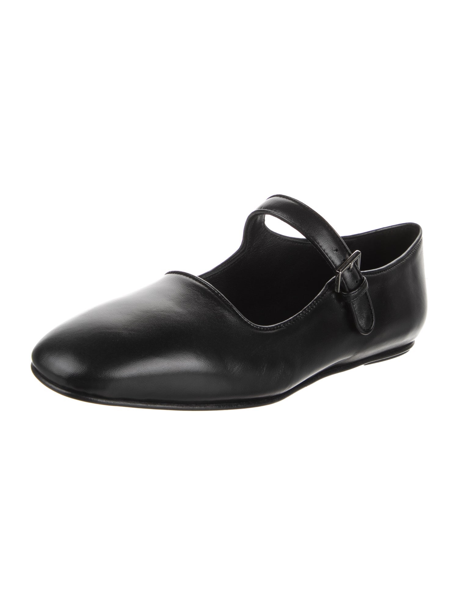 The Row Ava Leather Mary Jane Flats