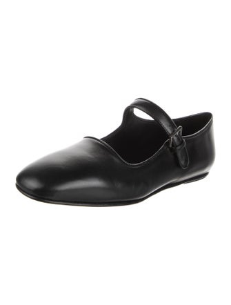 The Row Ava Leather Mary Jane Flats