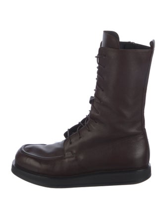 The Row Patty Leather Combat Boots