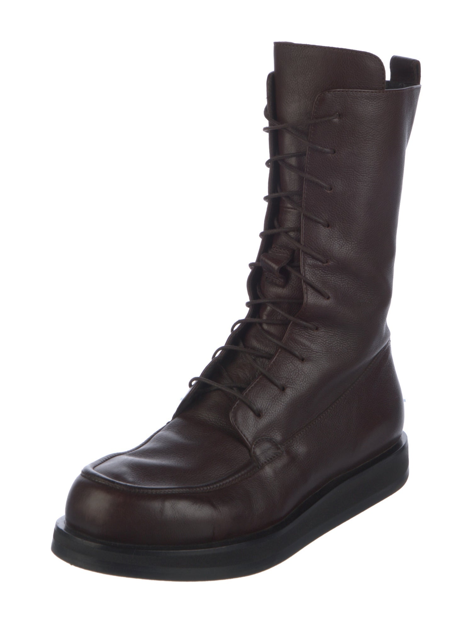 The Row Patty Leather Combat Boots