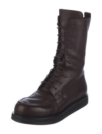 The Row Patty Leather Combat Boots