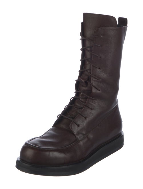 The Row Patty Leather Combat Boots