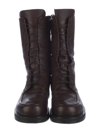 The Row Patty Leather Combat Boots