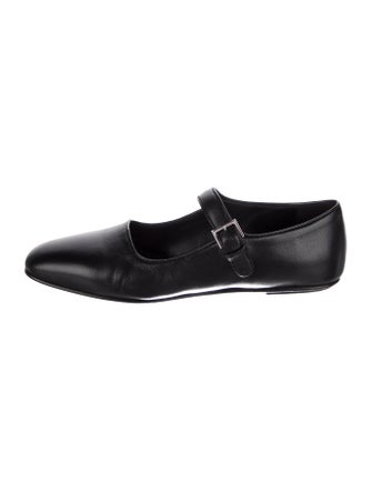 The Row Ava Leather Mary Jane Flats