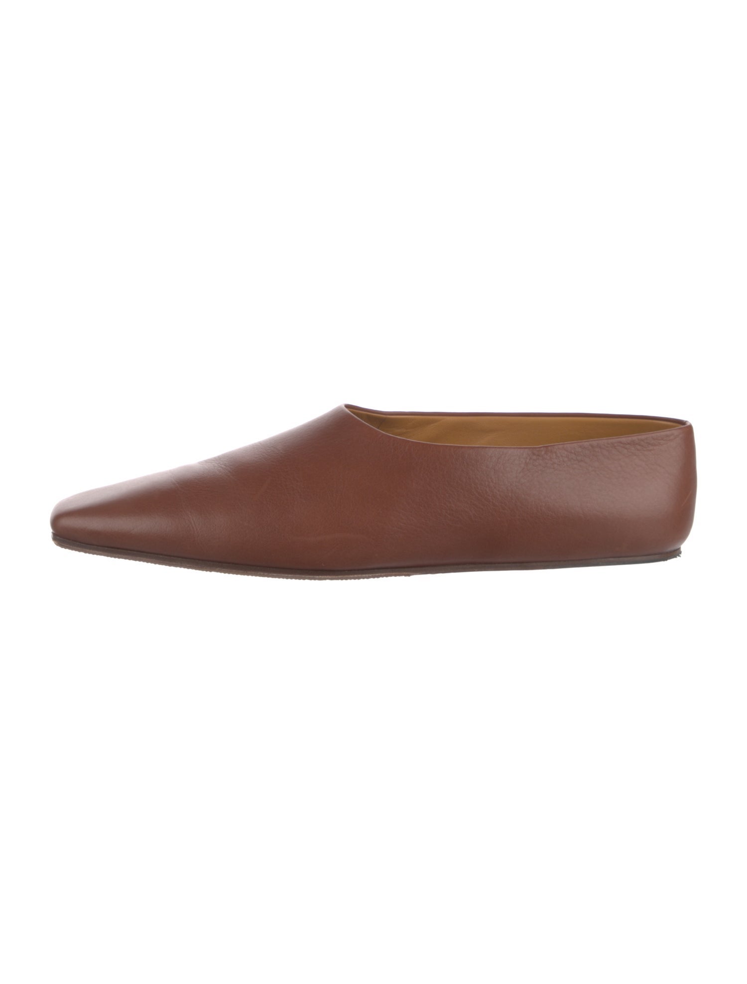 The Row Square Toe Leather Ballet Flats