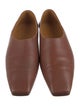 The Row Square Toe Leather Ballet Flats