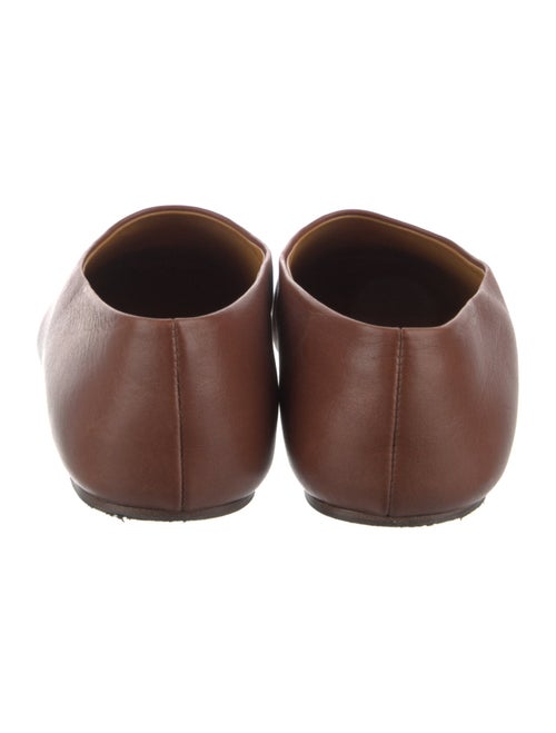 The Row Square Toe Leather Ballet Flats
