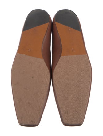 The Row Square Toe Leather Ballet Flats