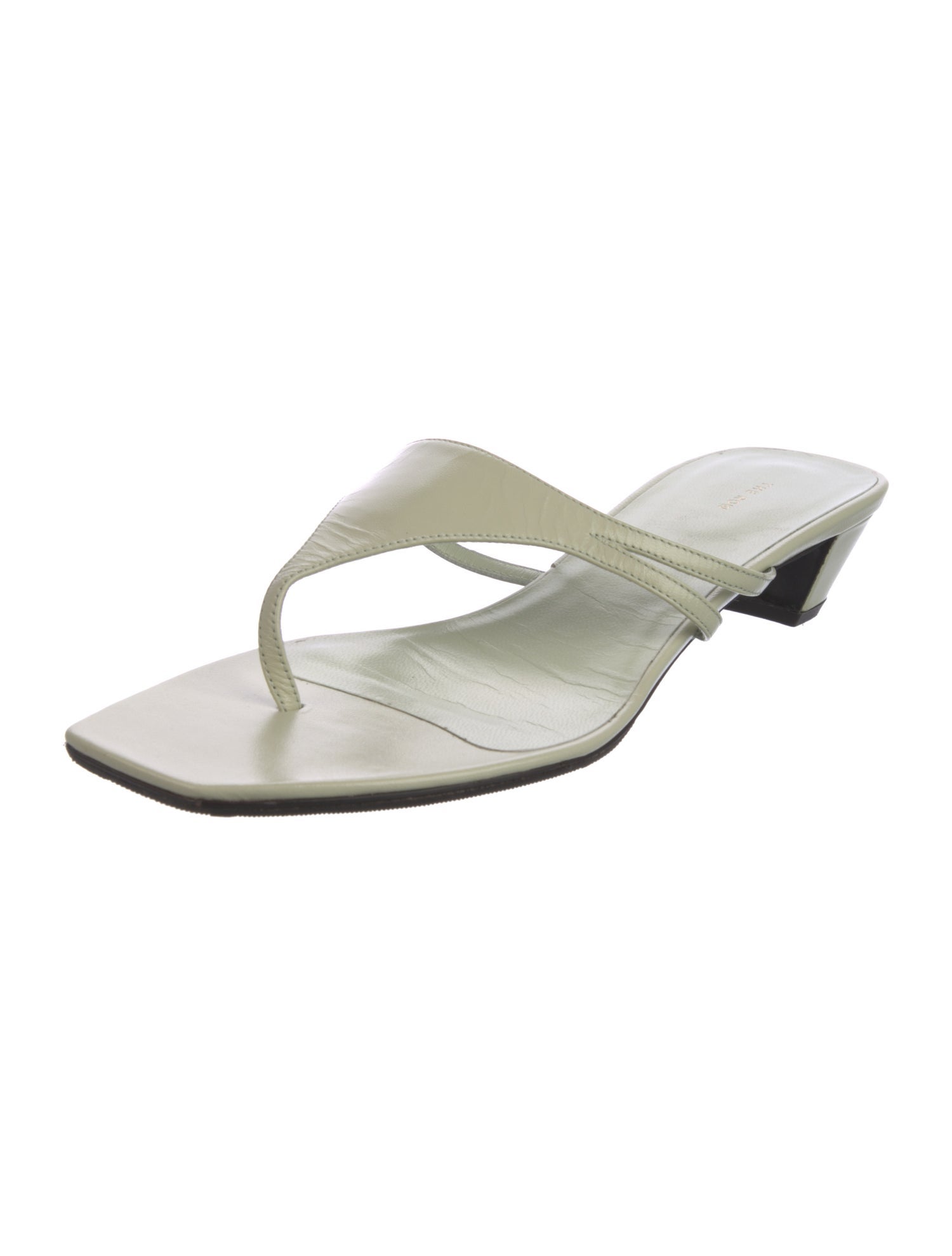 The Row Graphic Kitten Leather Slides