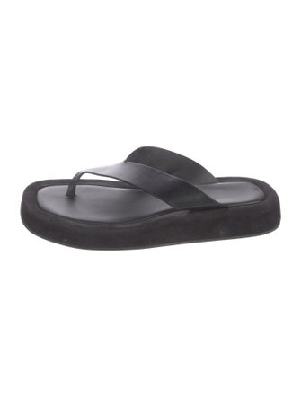 The Row Leather Slides