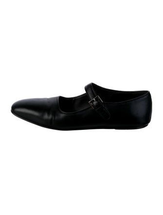 The Row Ava Leather Mary Jane Flats
