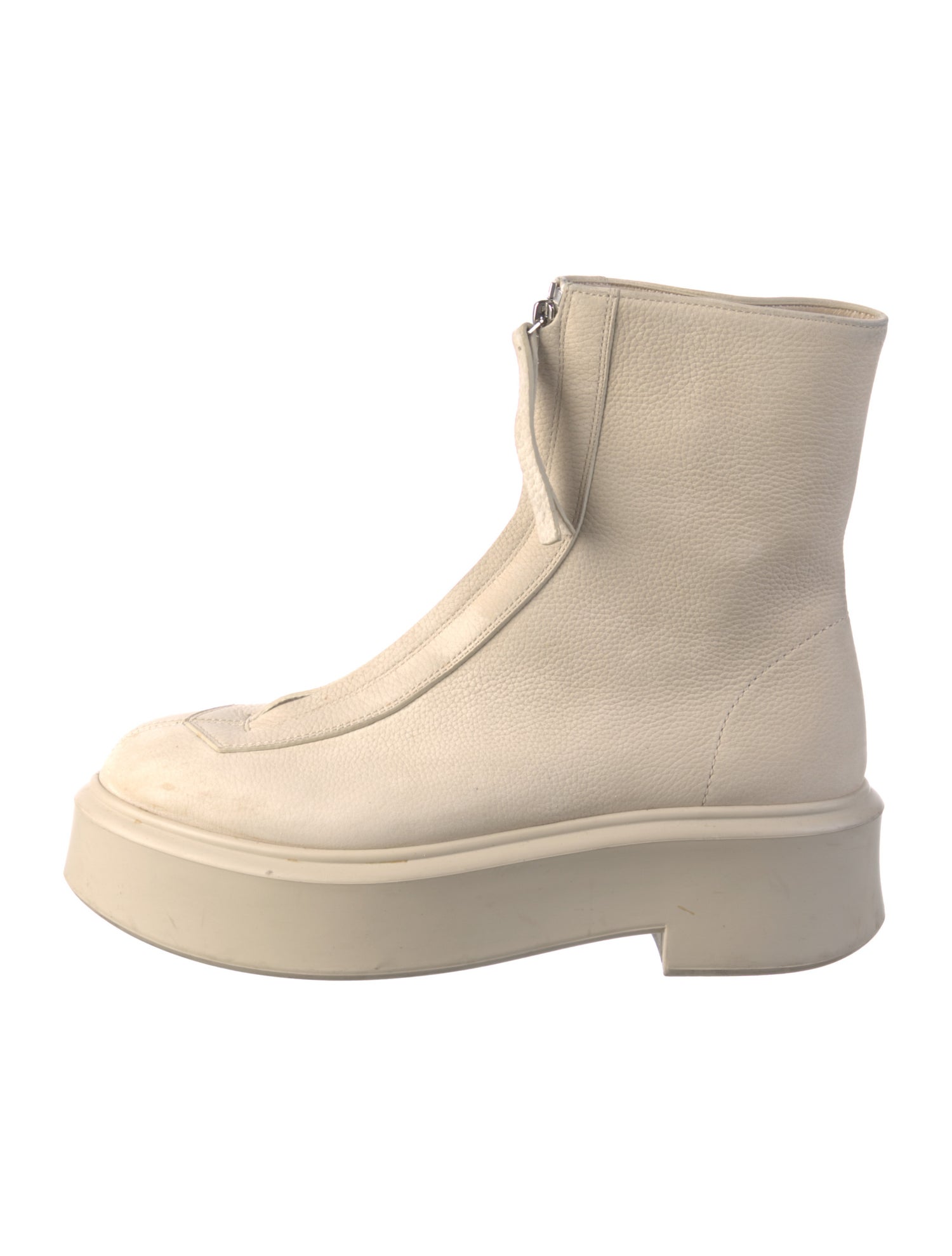 The Row Zipped 1 Leather Lace-Up Boots