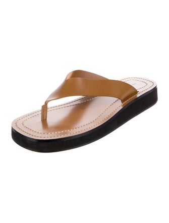 The Row Ginza Leather Flip Flops