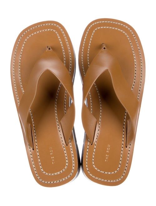 The Row Ginza Leather Flip Flops