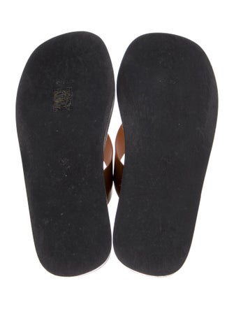 The Row Ginza Leather Flip Flops