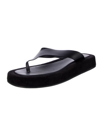 The Row Leather Flip Flops
